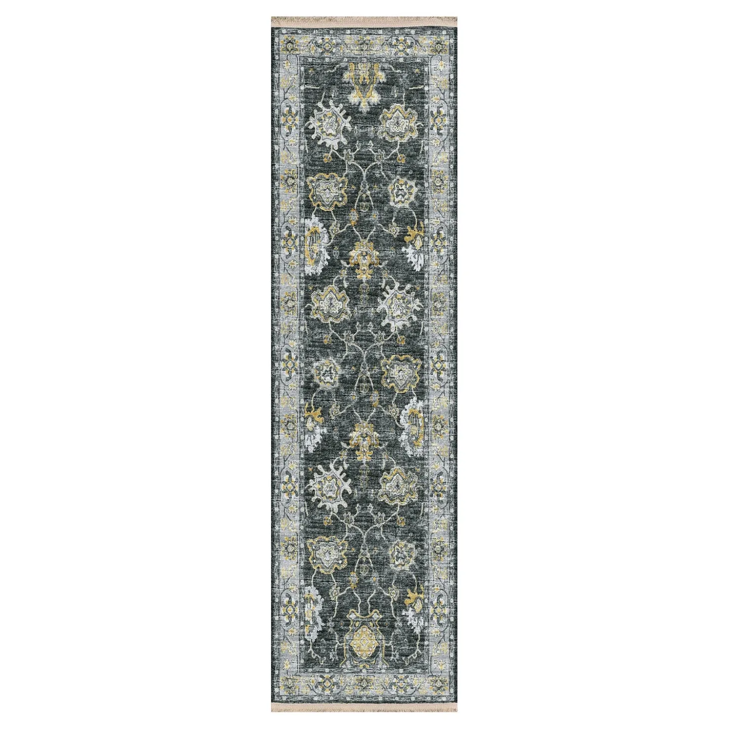 Area Rugs>Plow & Hearth Marietta Border Rug, 2'3 x 12' Runner