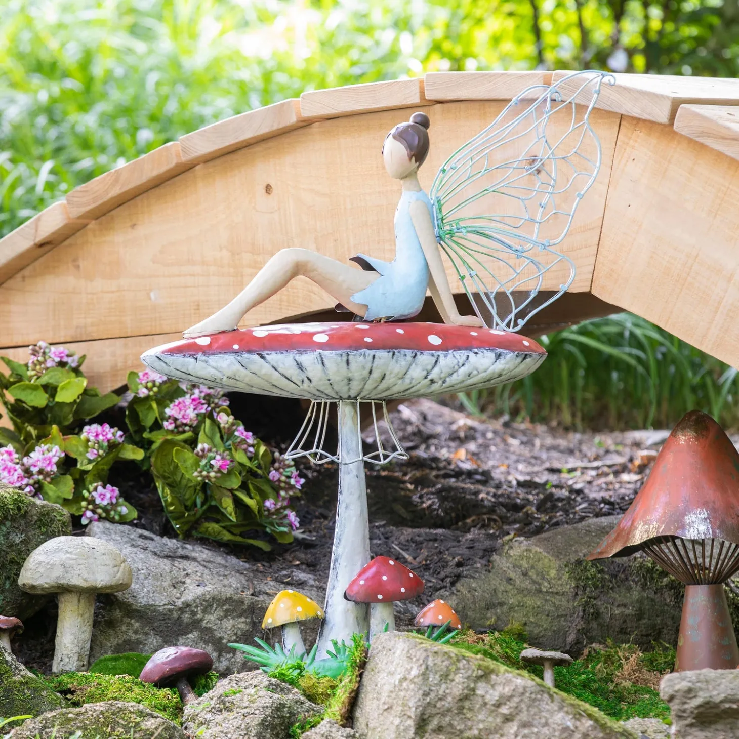 Garden Statues>Plow & Hearth Metal & Acrylic Fairy Statuary