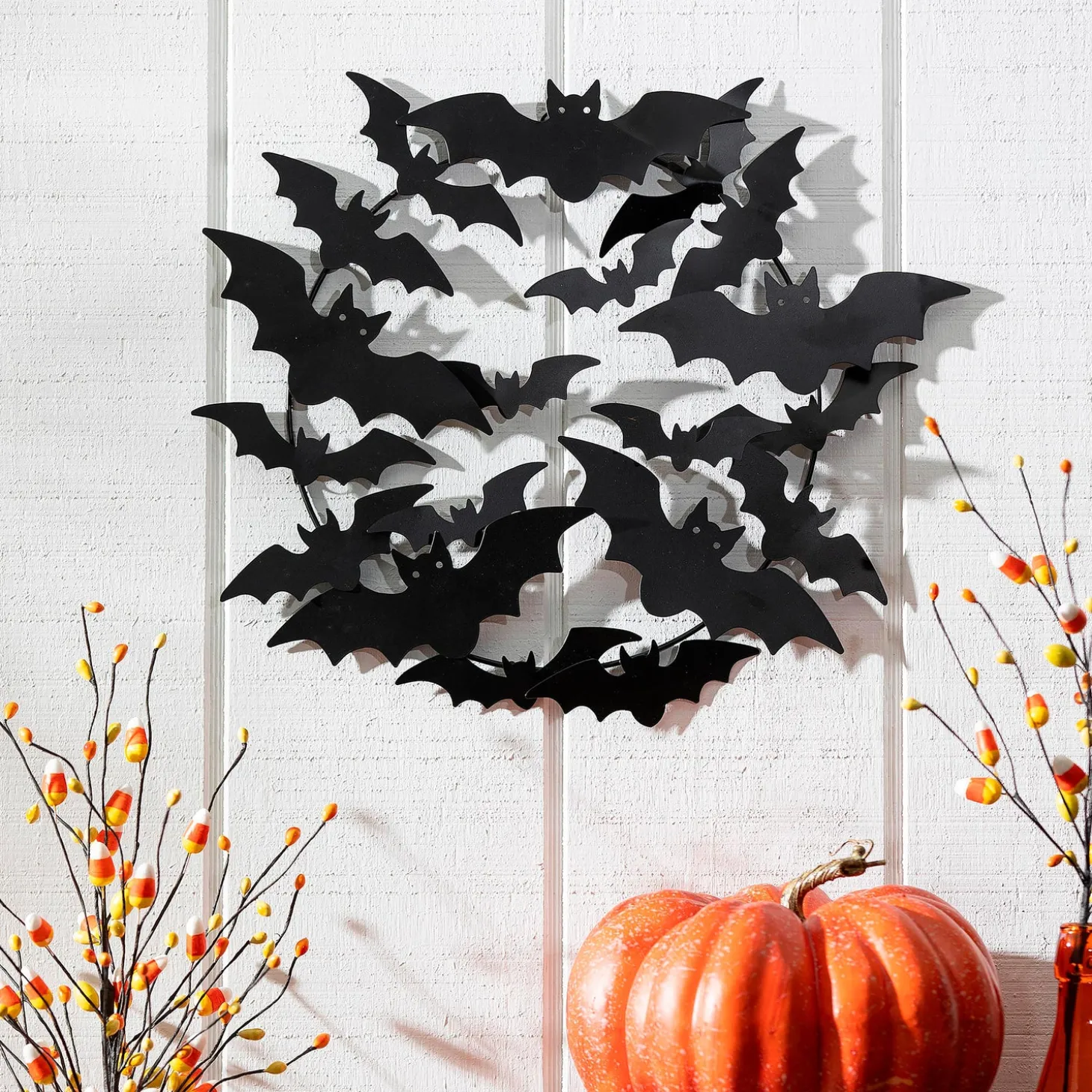 Wreaths>Plow & Hearth Metal Bat Wreath