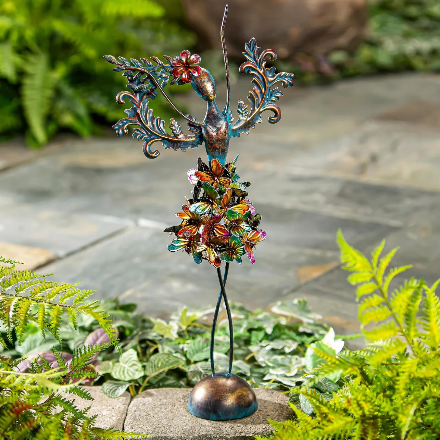 Garden Statues>Plow & Hearth Metal Butterfly Angel Statue, 19"H