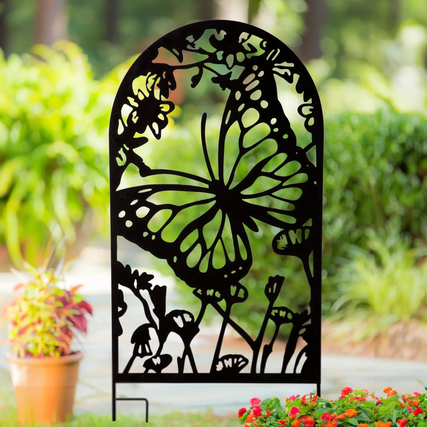 Arbors & Trellises>Plow & Hearth Metal Butterfly Trellis