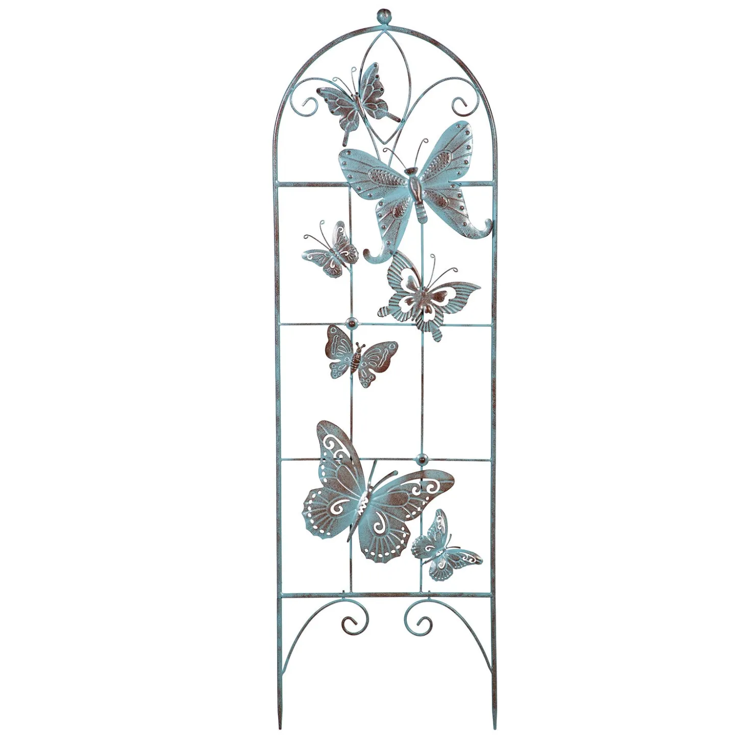 Arbors & Trellises>Plow & Hearth Metal Butterfly Trellis with Verdigis Finishing