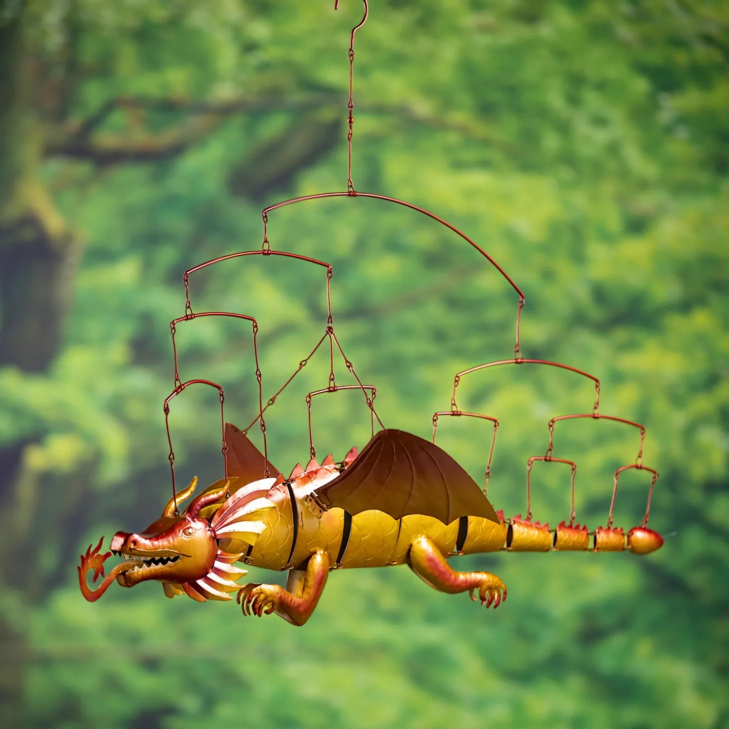 Wind Chimes & Mobiles>Plow & Hearth Metal Dragon Mobile