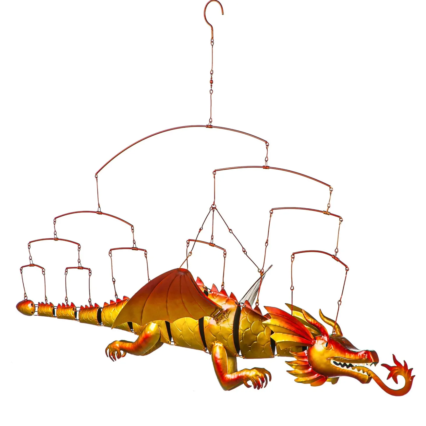 Wind Chimes & Mobiles>Plow & Hearth Metal Dragon Mobile