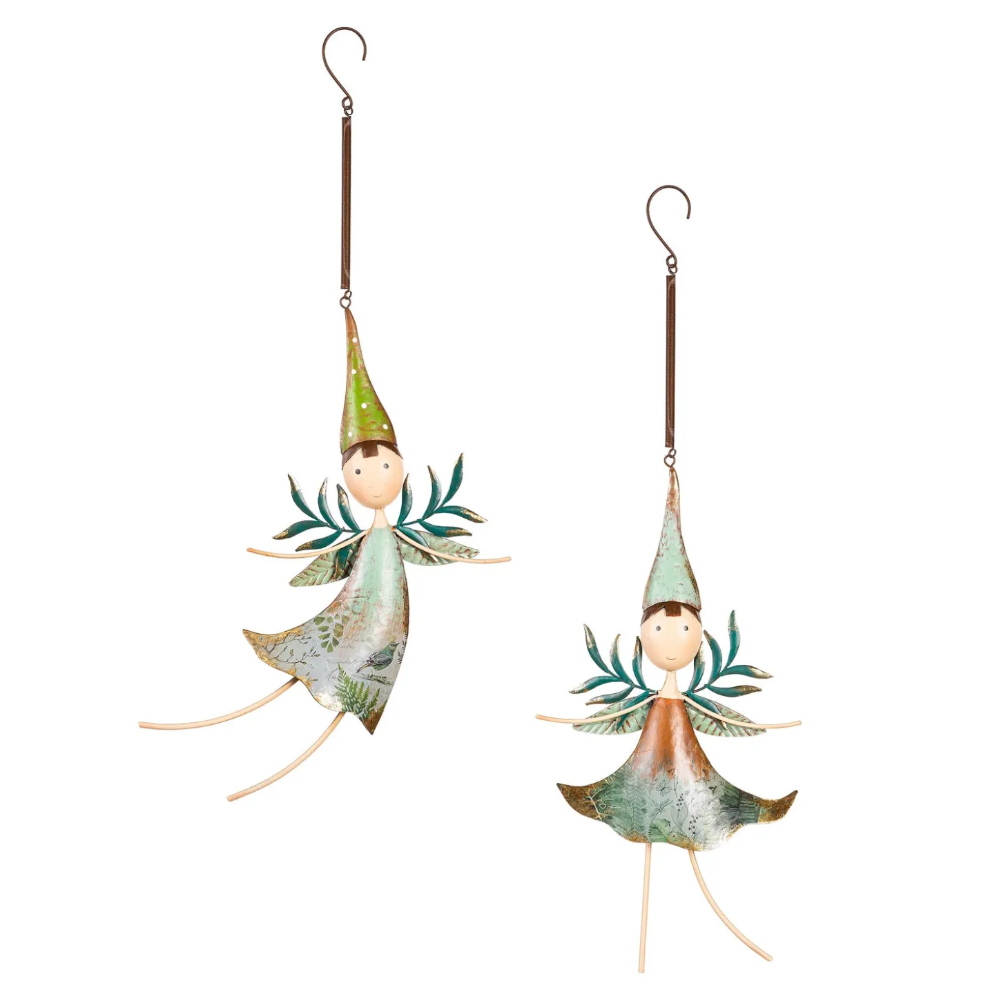 Decorative Accents>Plow & Hearth Metal Fairies Hanging Décor, Set of 2