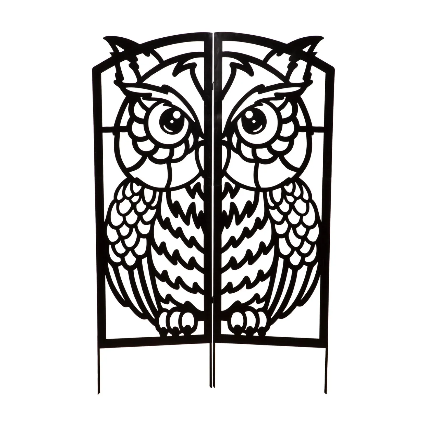 Garden Stakes | Arbors & Trellises>Plow & Hearth Metal Folding Owl Garden Trellis