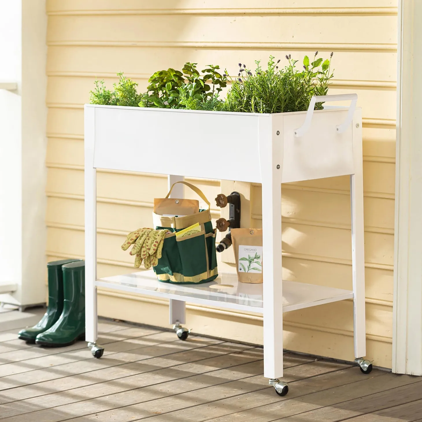 Planters & Plant Stands>Plow & Hearth Metal Grow Table with Handle