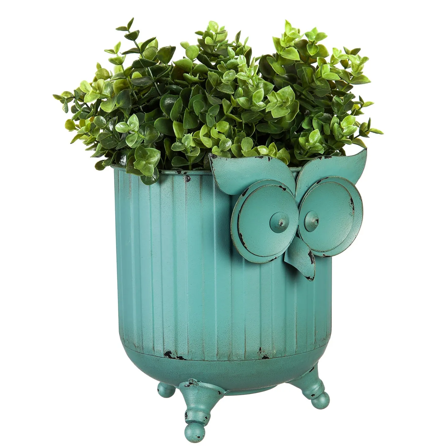 Planters & Plant Stands>Plow & Hearth Metal Owl Planter Set of 2