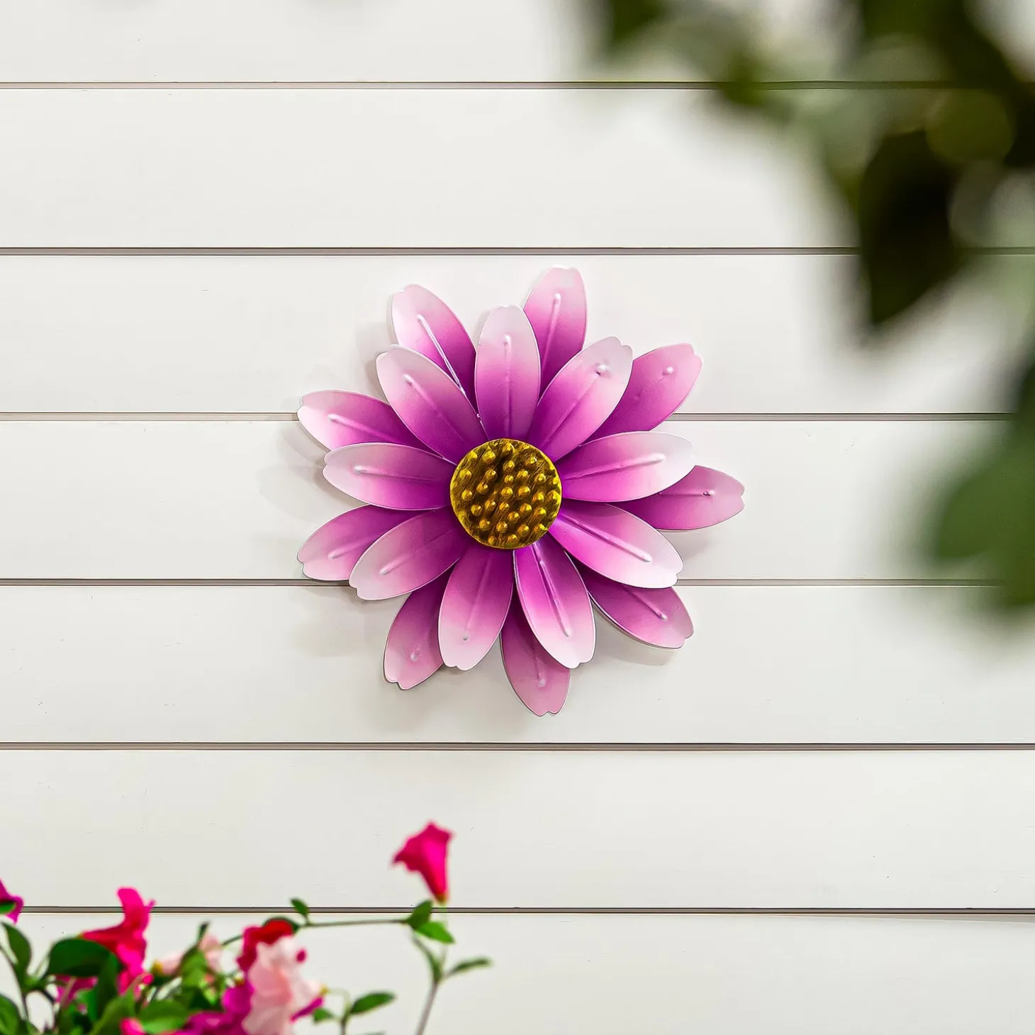 Wind Spinners>Plow & Hearth Metal Pink Sunflower Wall Spinner, 13"