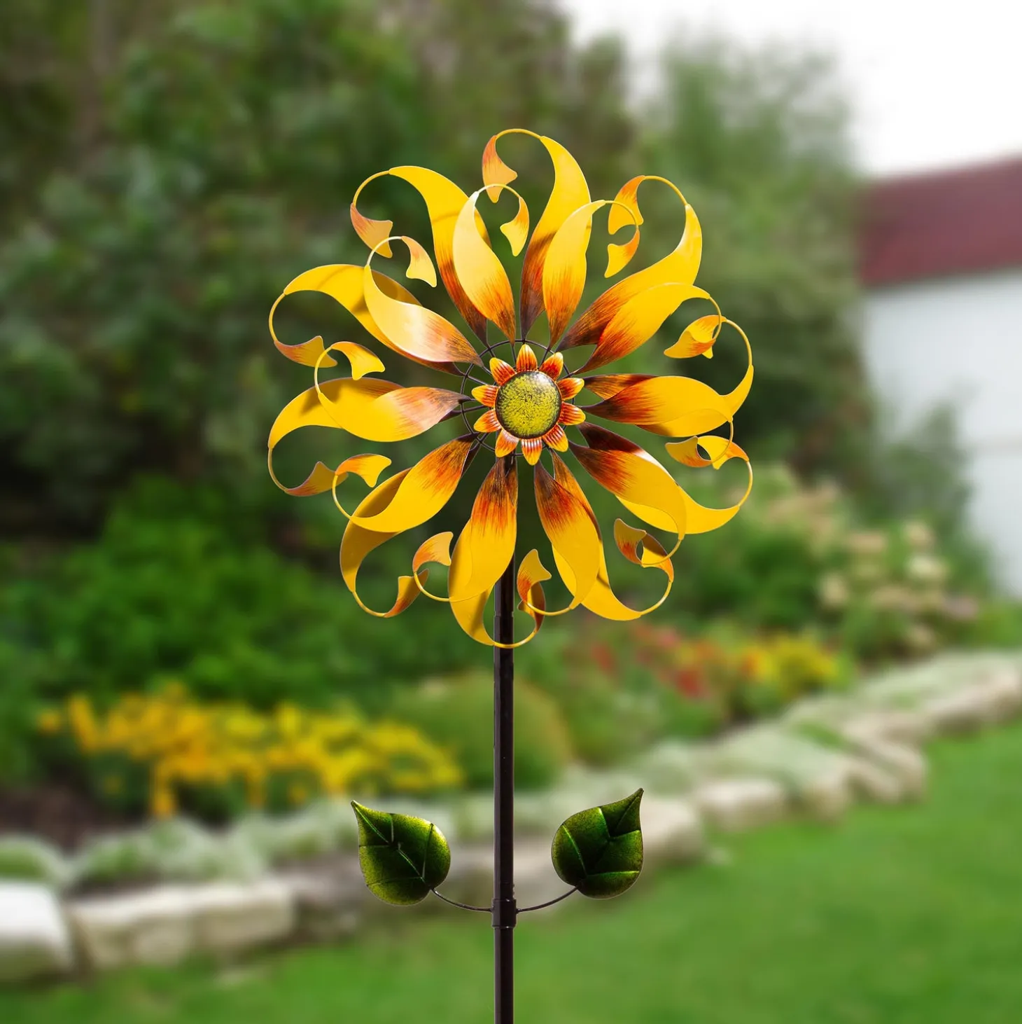 Wind Spinners>Plow & Hearth Metal Wind Spinner, Sunflower Designed, 75"H