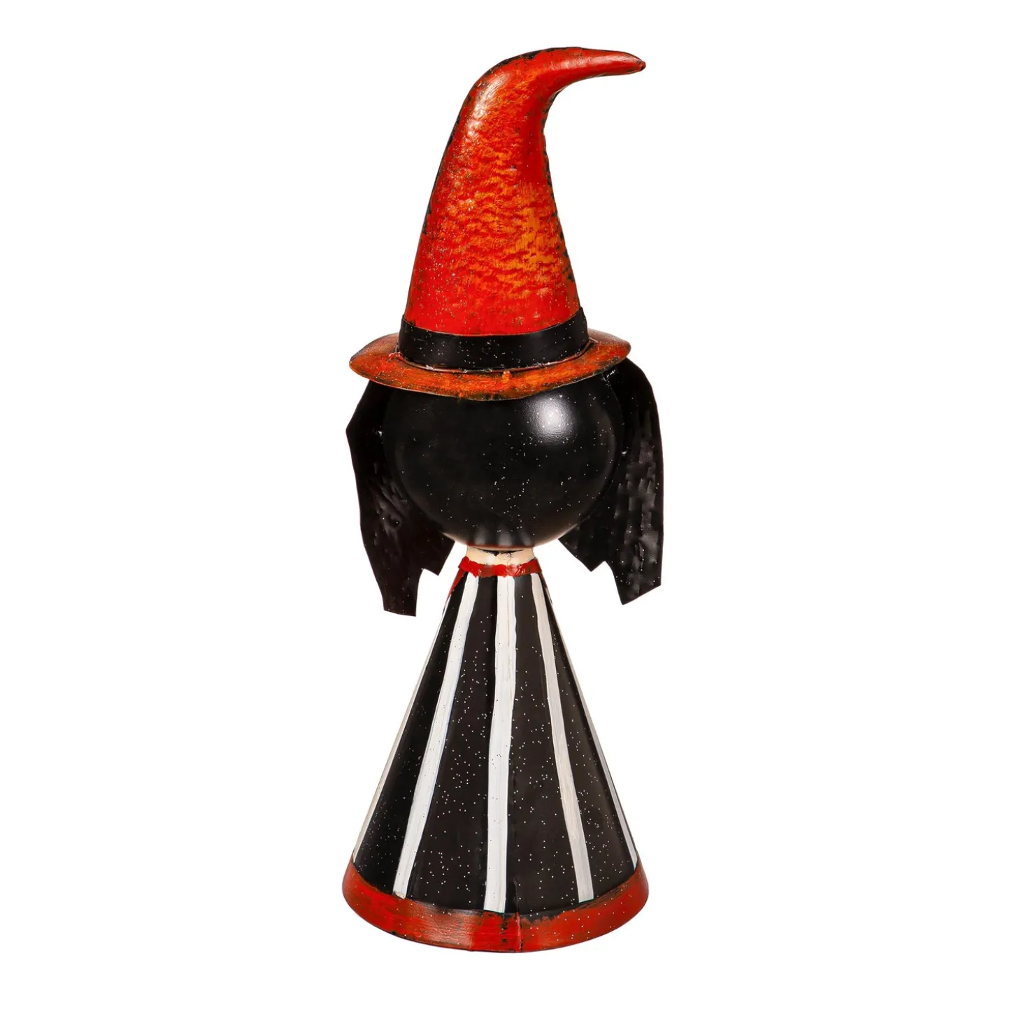 Garden Statues>Plow & Hearth Metal Witch Statue with Orange Hat