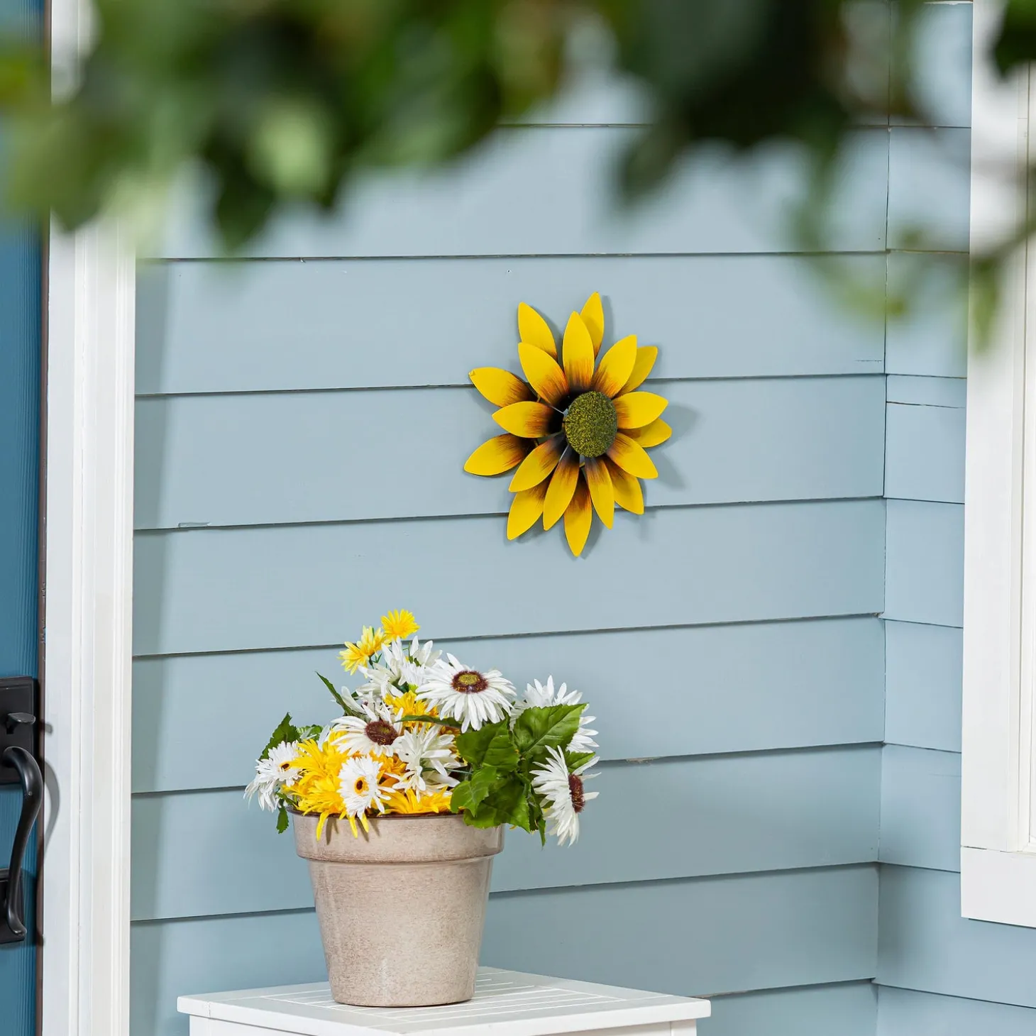 Wind Spinners>Plow & Hearth Metal Yellow Sunflower Wall Spinner, 13"