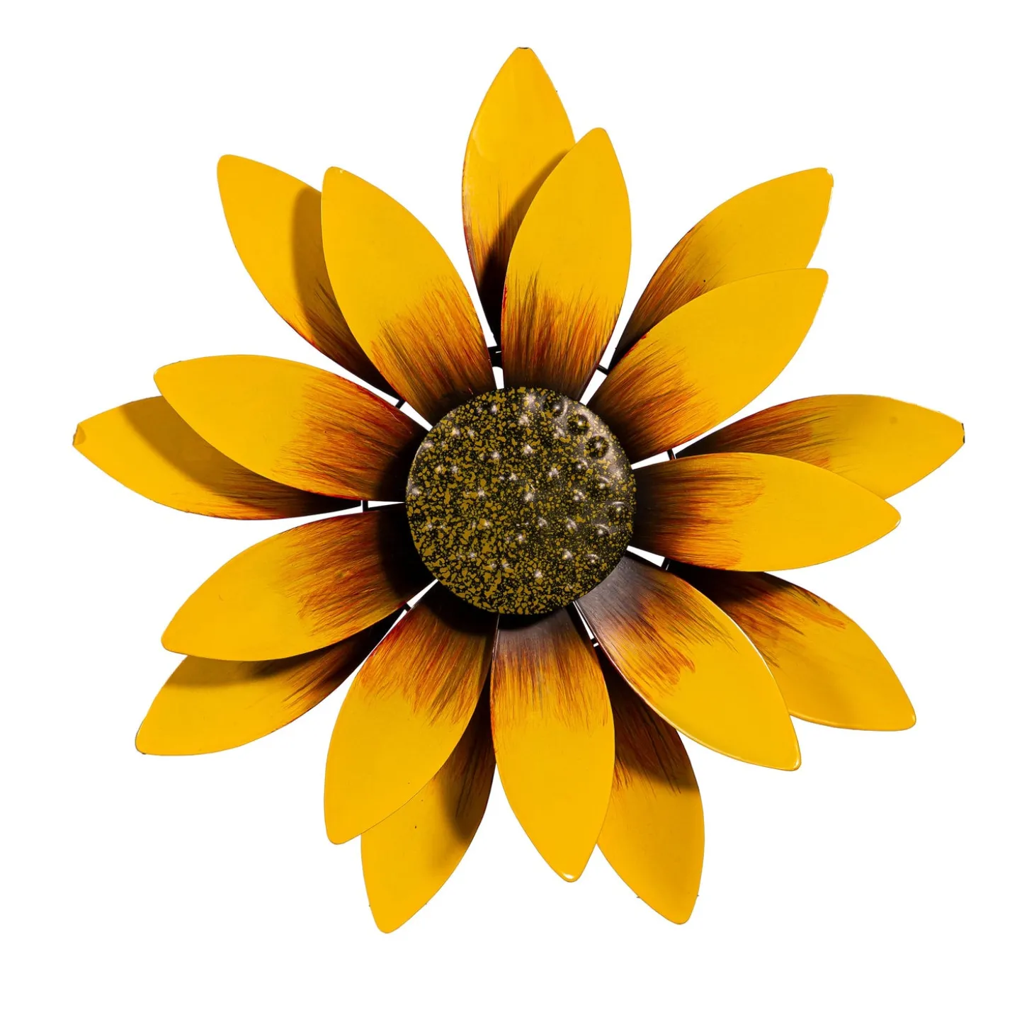 Wind Spinners>Plow & Hearth Metal Yellow Sunflower Wall Spinner, 13"