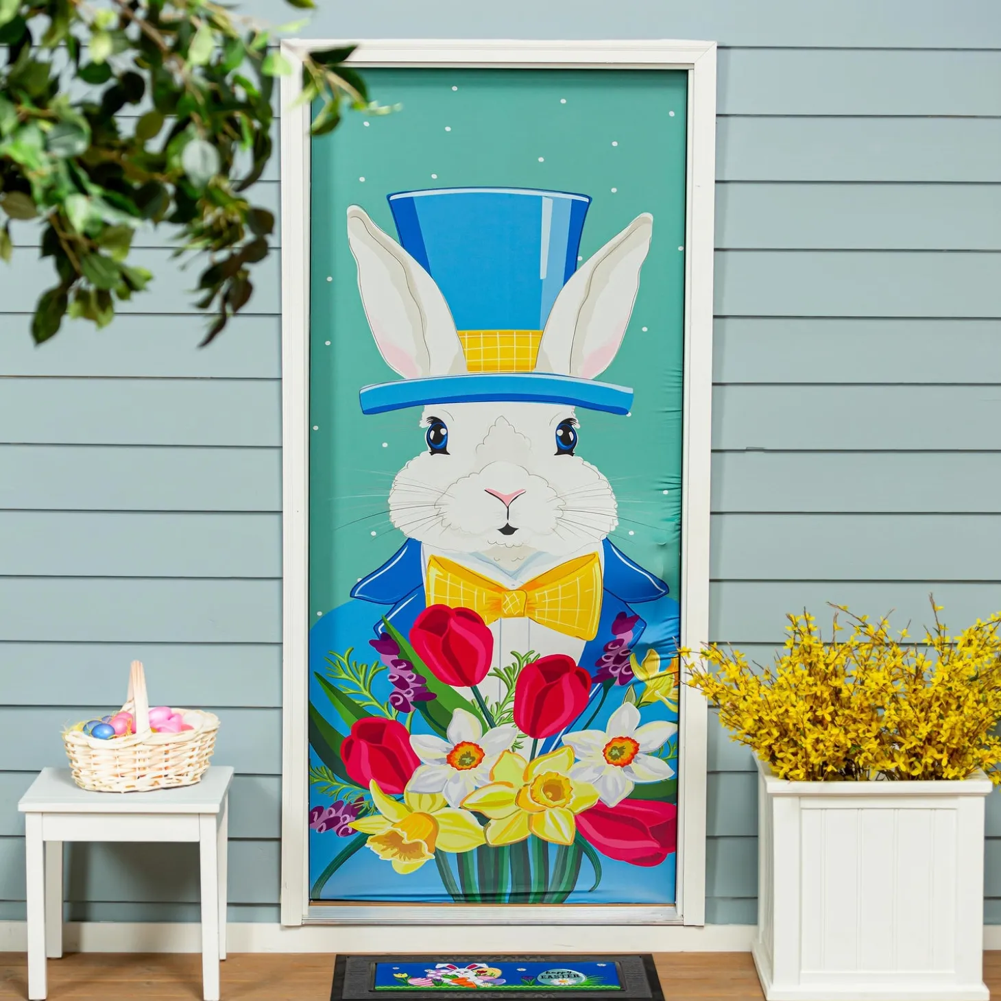 Bunting & Banners>Plow & Hearth Mister Easter Bunny Elastic Door Cover