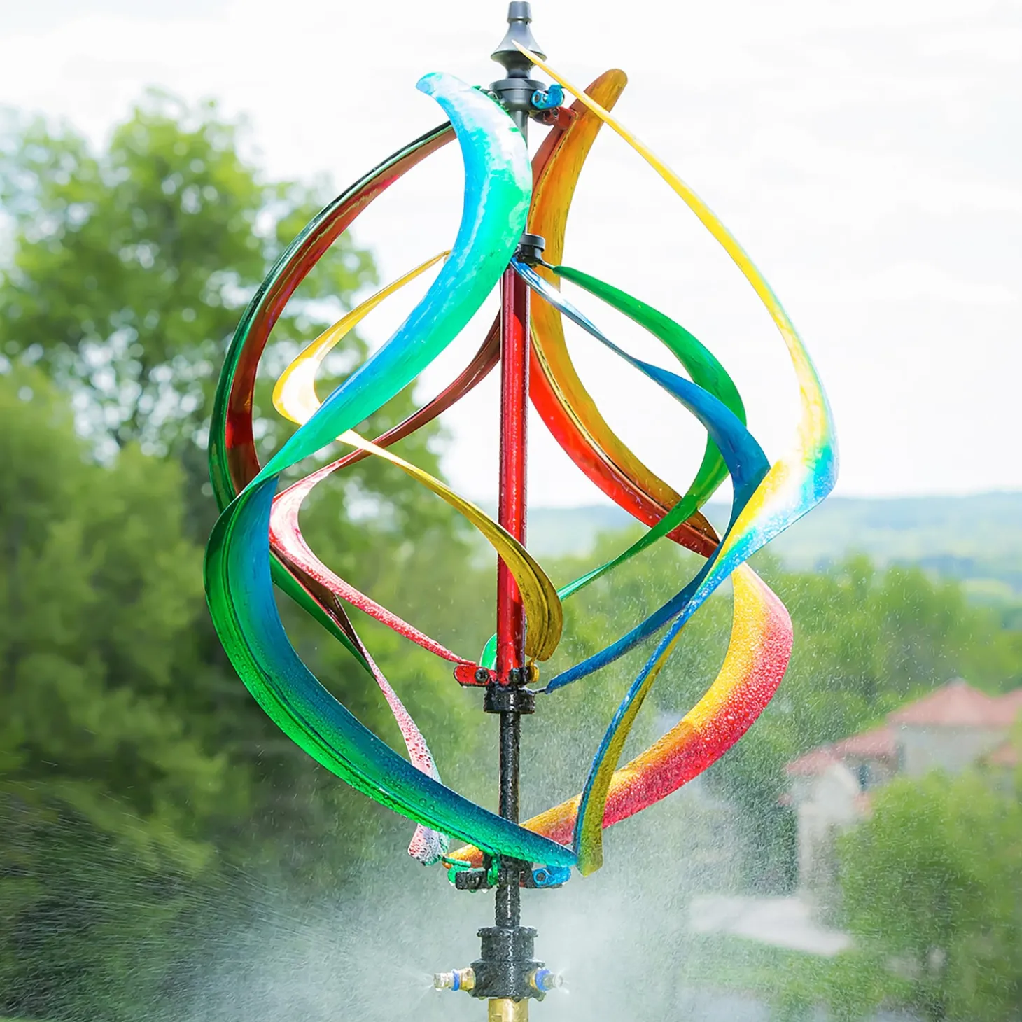 Wind Spinners>Plow & Hearth Misting Helix Wind Spinner