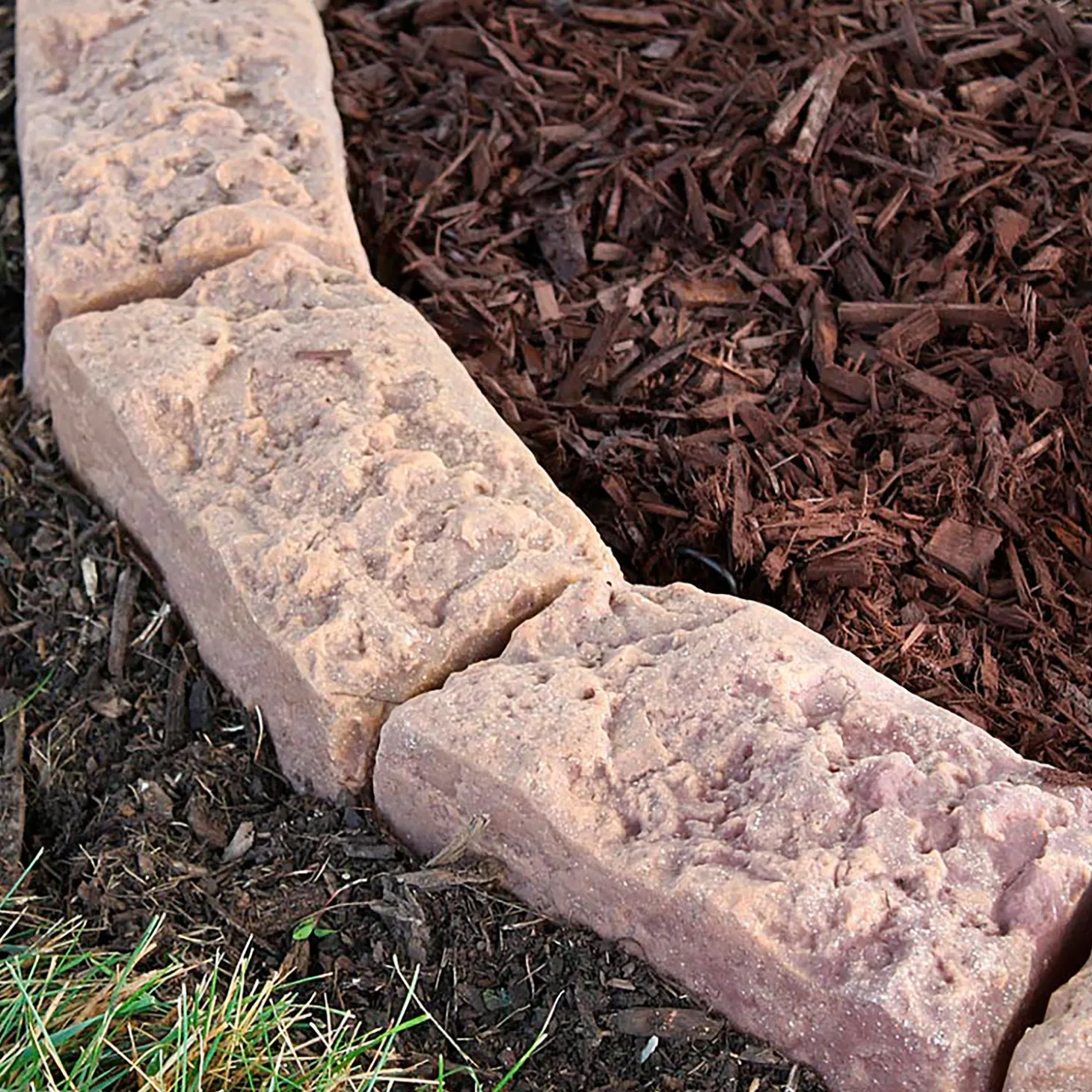 Garden Fencing & Edging | Garden Tools & Supplies>Plow & Hearth Mock Rock Block Edging Kit