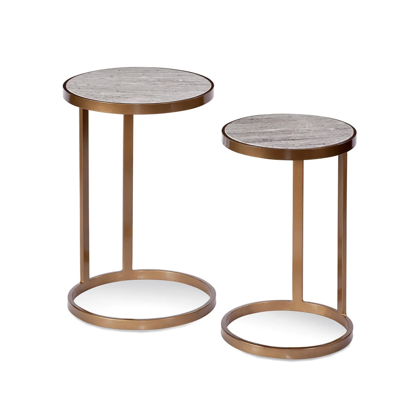 Accent Tables>Plow & Hearth Modern Concrete Nesting Table Set Gold