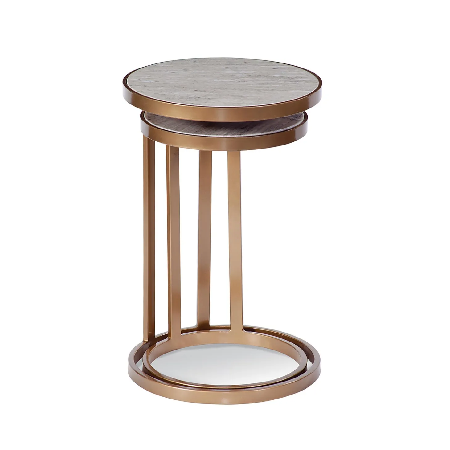 Accent Tables>Plow & Hearth Modern Concrete Nesting Table Set Gold