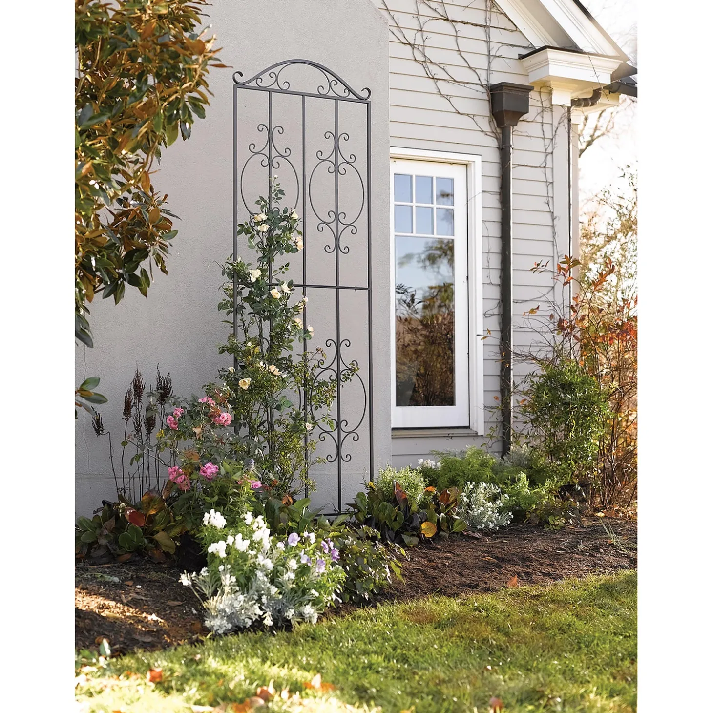 Arbors & Trellises>Plow & Hearth Montebello Metal Tall Garden Trellis