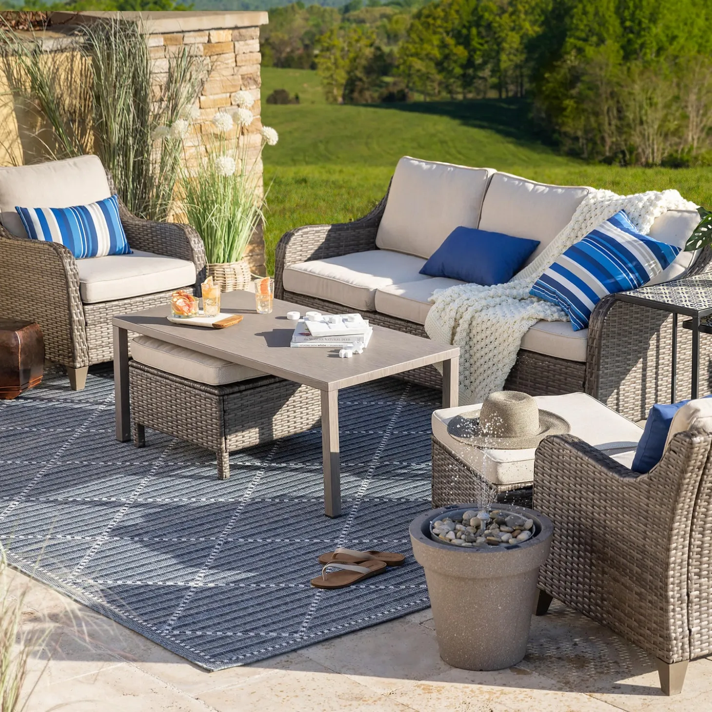 Outdoor Seating Sets>Plow & Hearth Montross 6-piece Seating Set