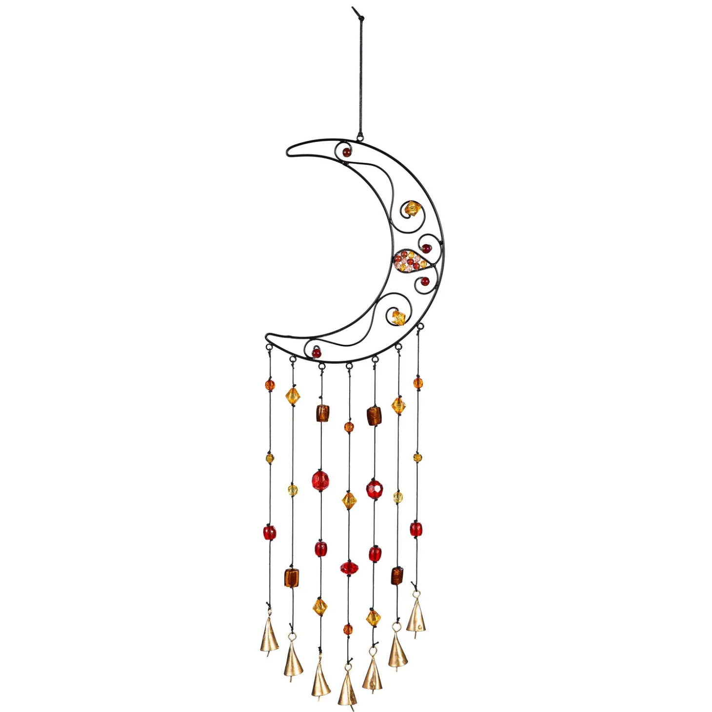 Wind Chimes & Mobiles>Plow & Hearth Moon Beaded Wind Chime