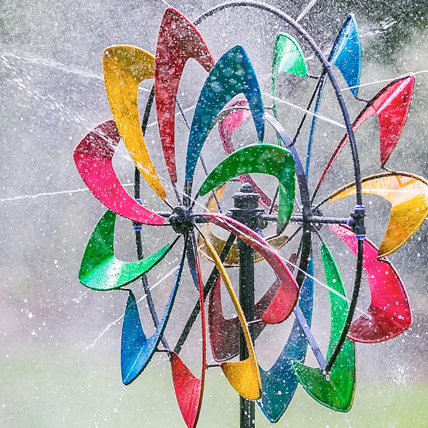 Wind Spinners>Plow & Hearth Multicolor Hydro Spinner Multi-color