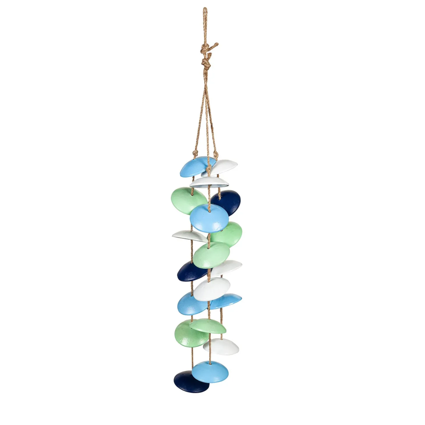 Wind Chimes & Mobiles>Plow & Hearth Multicolor Metal and Jute Wind Chime