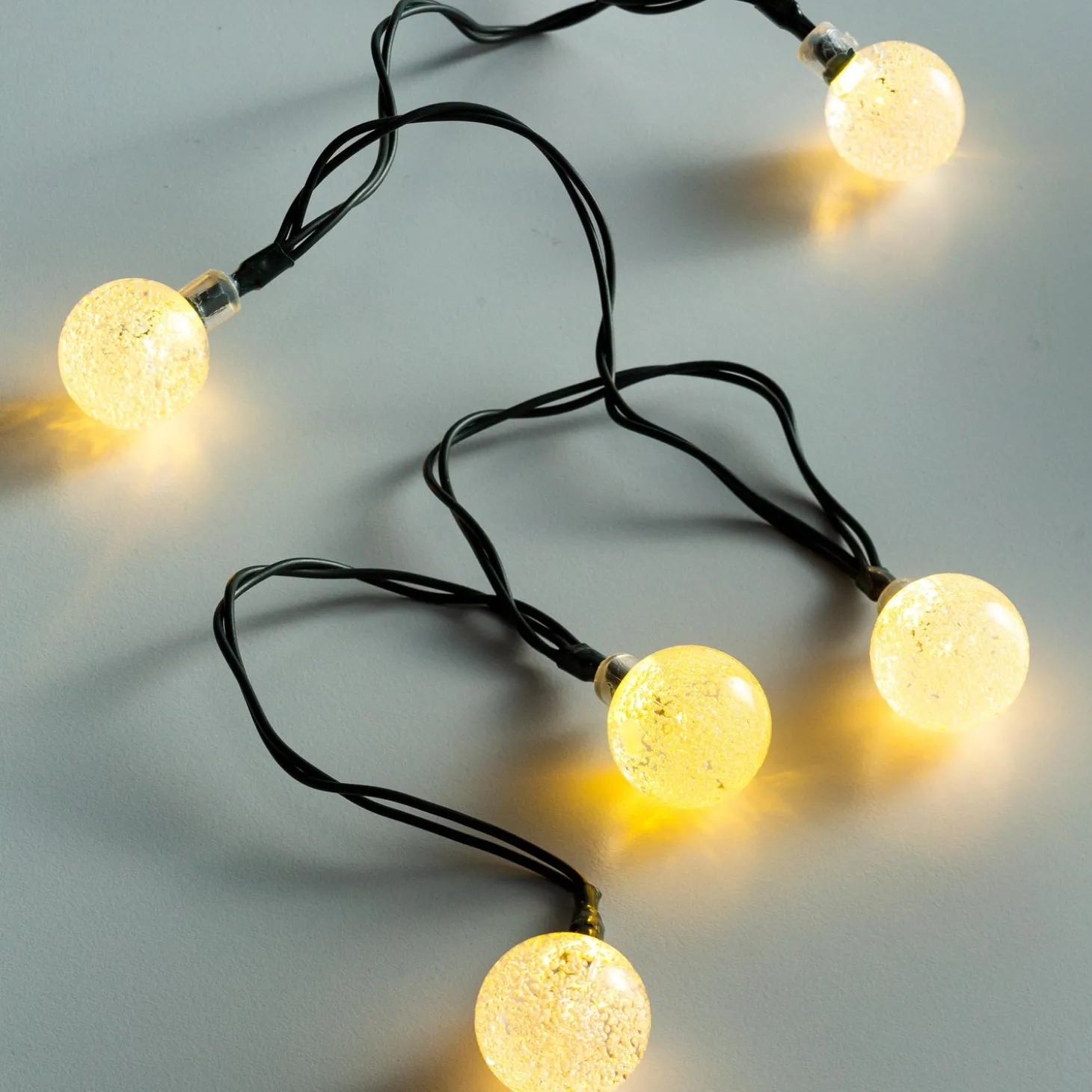 String Lights | Solar Lighting>Plow & Hearth Multi-Function Solar Ball String Lights With Warm White LEDs