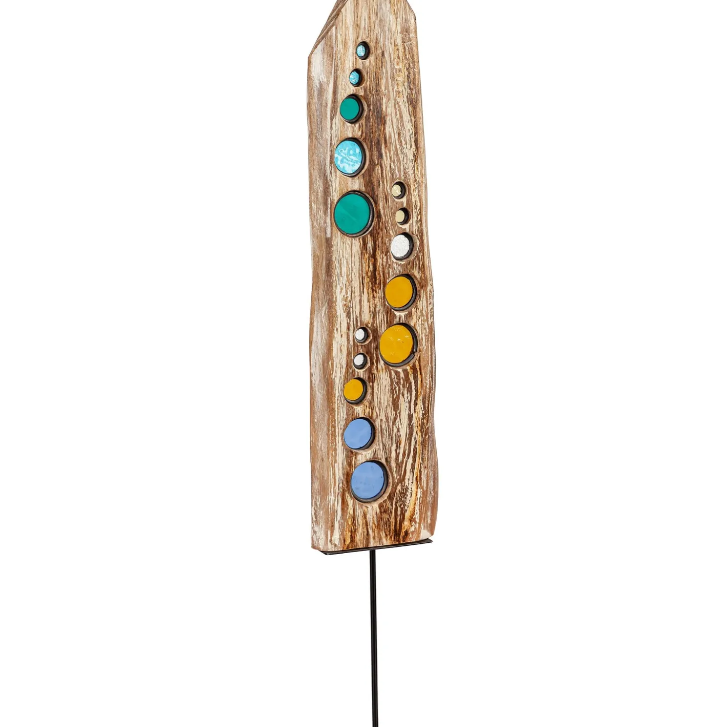 Garden Statues | Garden Stakes>Plow & Hearth Natural Driftwood Colorful Glass Statuary