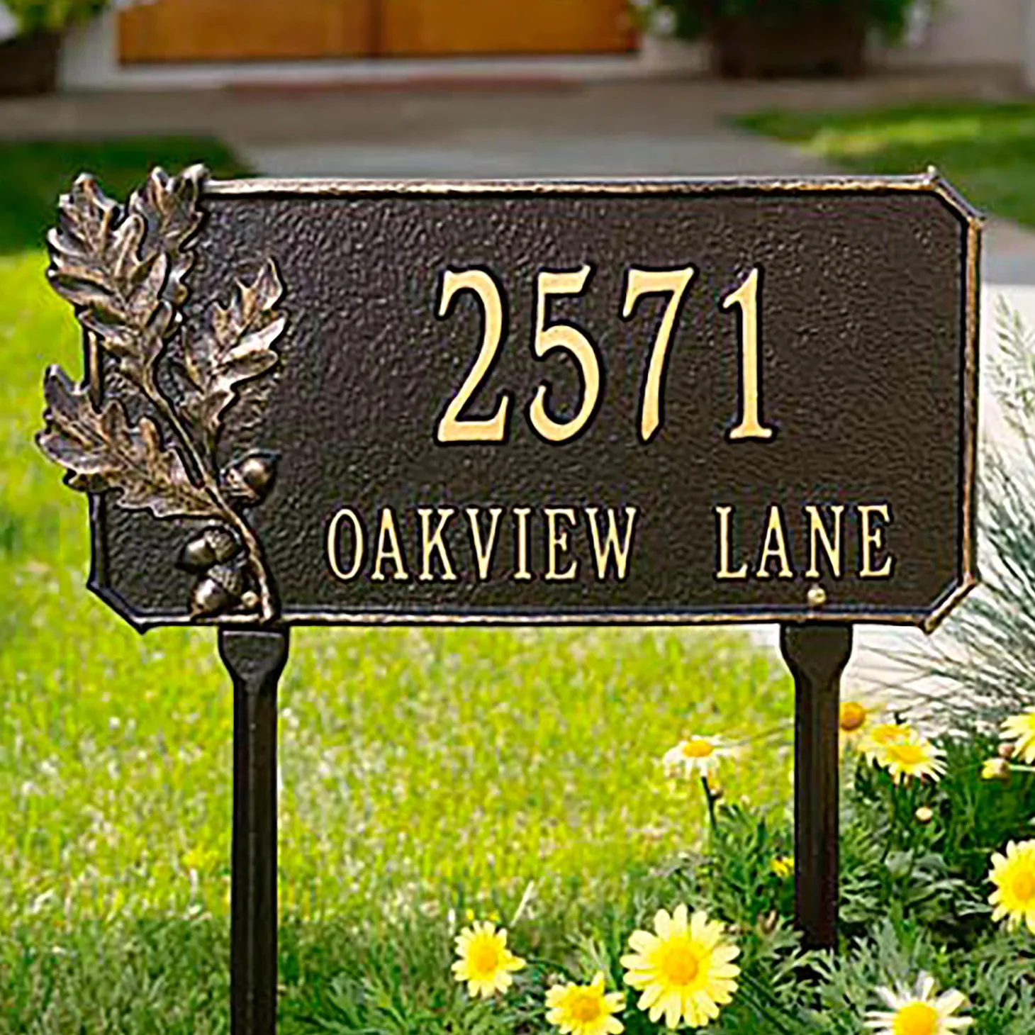 Address Signs & Wall Plaques>Plow & Hearth Natural Elements Lawn Plaque with Stakes