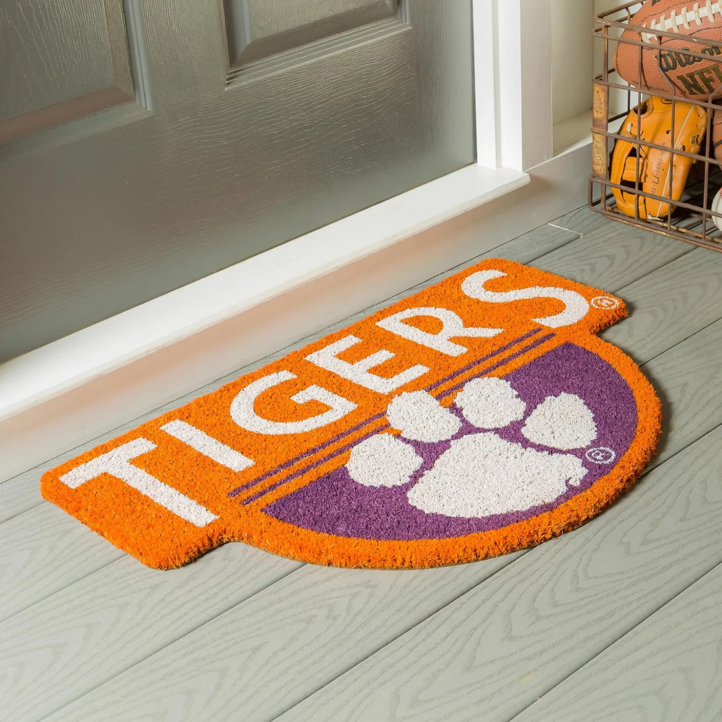 Coir Mats>Plow & Hearth NCAA Team Shaped Coir Door Mat