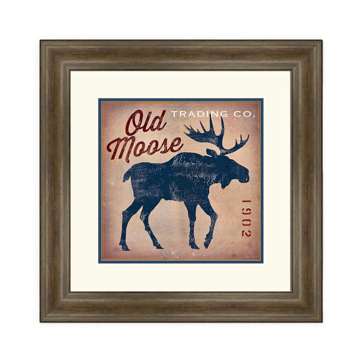 Wall Art>Plow & Hearth Old Moose Trading Framed Wall Art