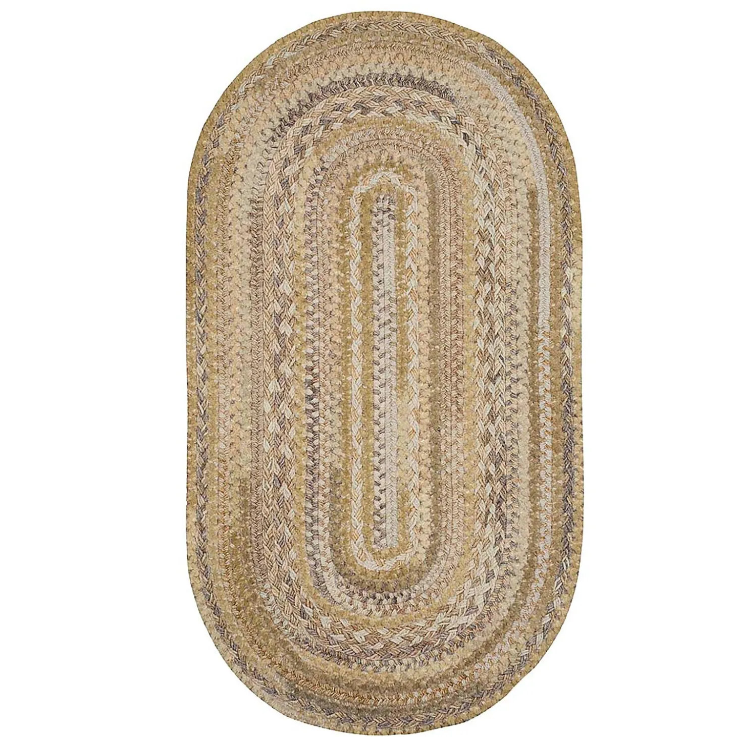 Area Rugs>Plow & Hearth Oval Riverview Wool Blend Braided Rug, 3' x 5'