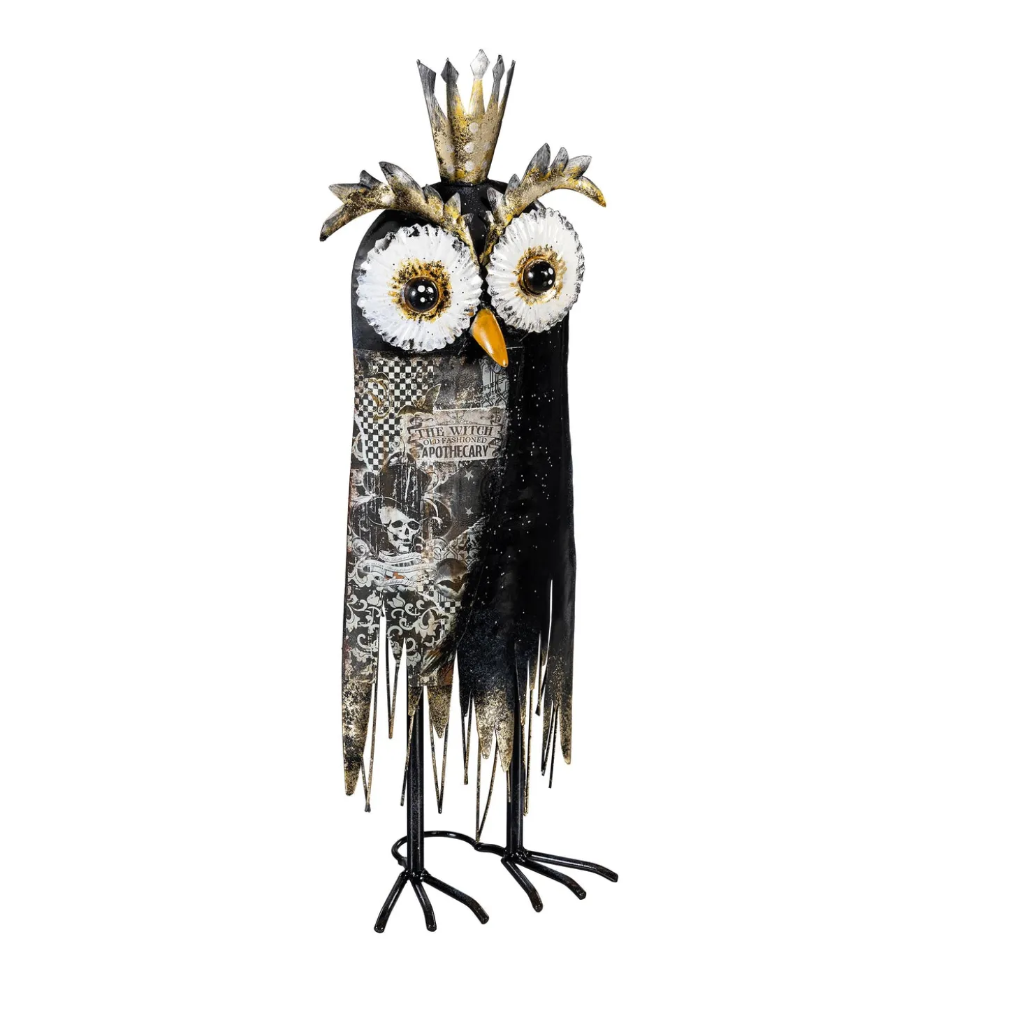 Garden Statues>Plow & Hearth Owl Queen Metal Statue, 20"H