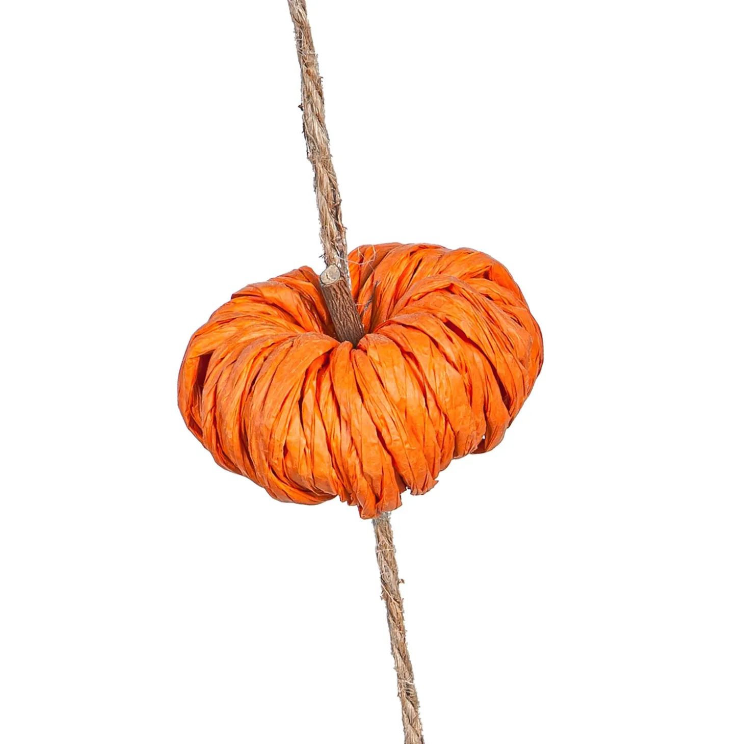 Lighted Trees & Garlands>Plow & Hearth Paper Rope Pumpkin Garland, Orange