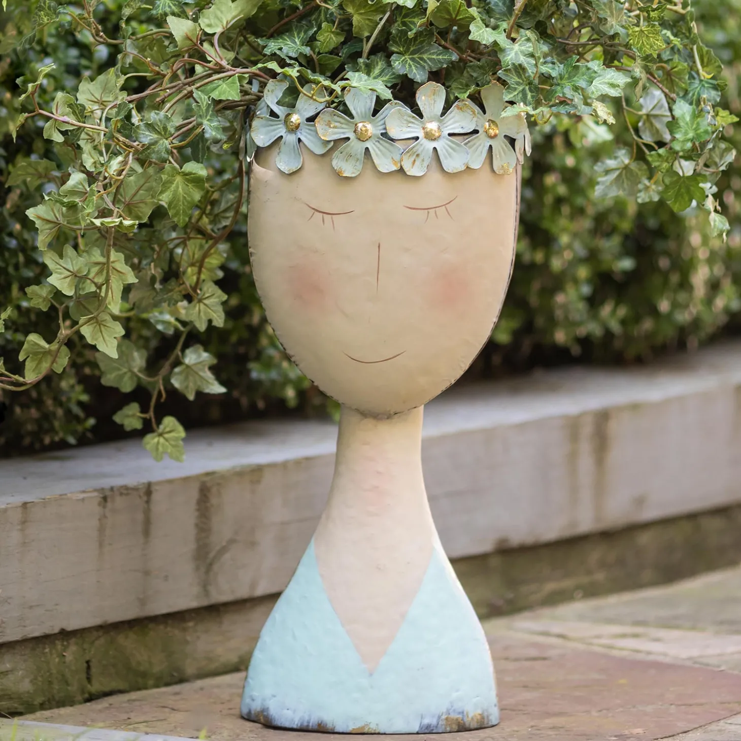 Planters & Plant Stands>Plow & Hearth Pastel Head Planter, Solid