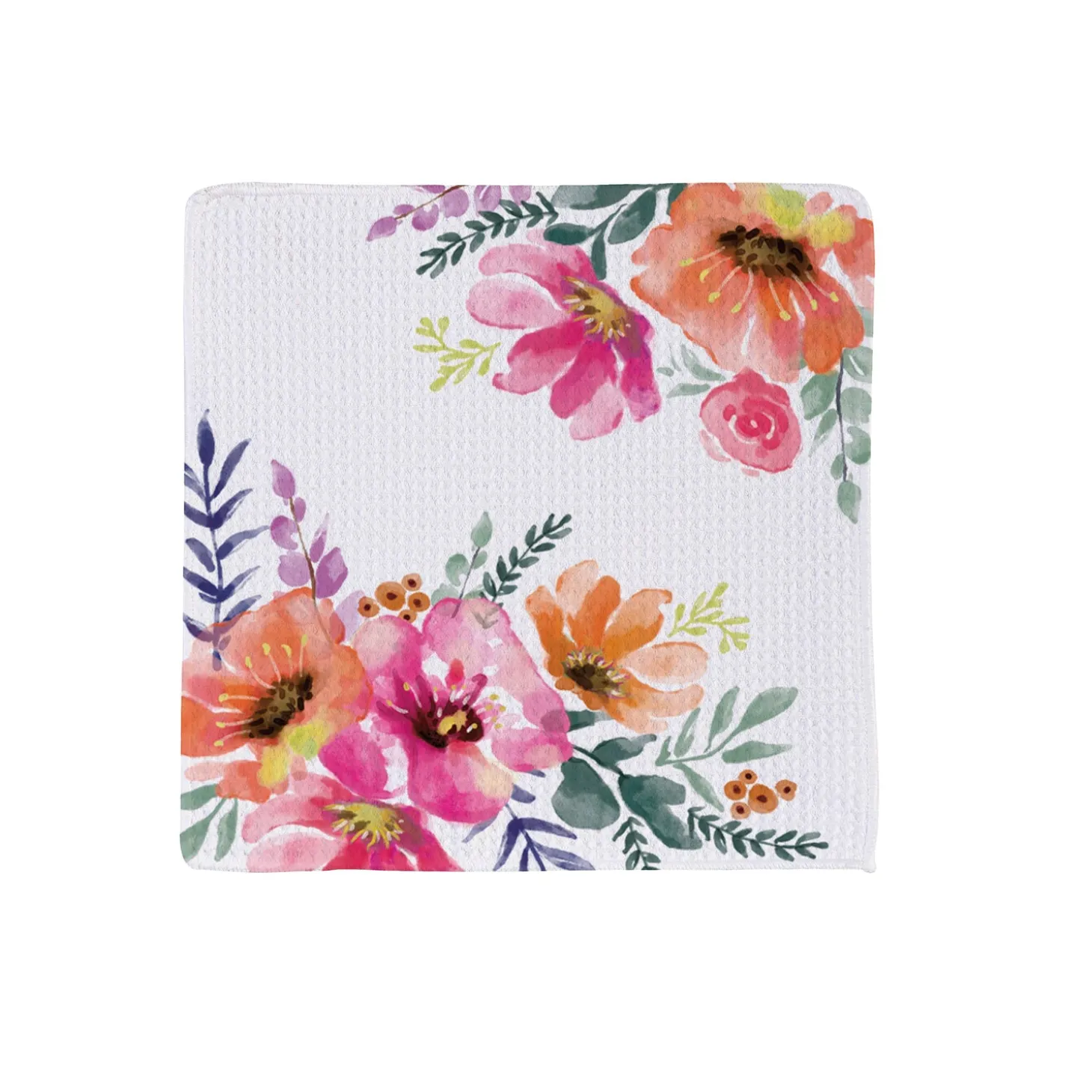 Kitchen Linens>Plow & Hearth Pastels of Nature Quick Dry Dish Cloth, Set of 3, 10" x 10"