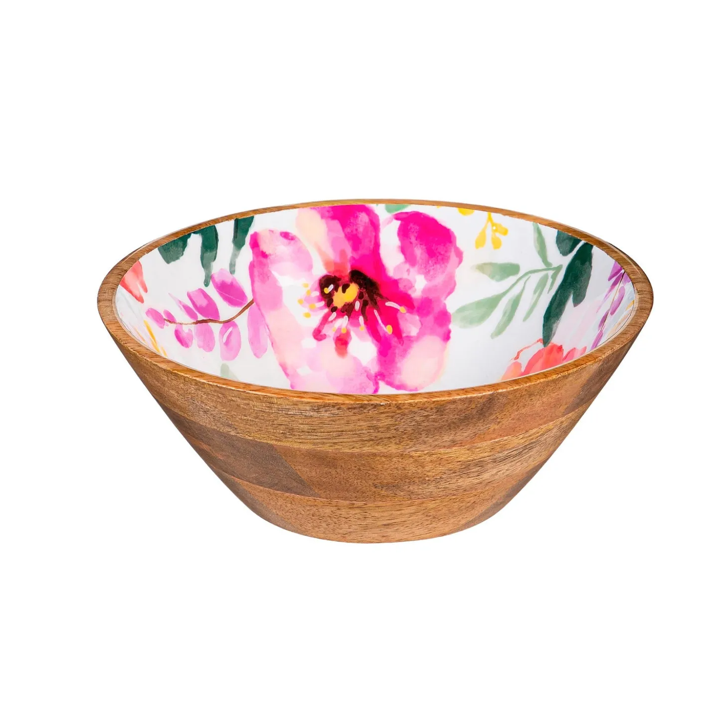 Plates & Platters | Serveware>Plow & Hearth Pastels of Nature Wood Bowl, 7.75"L