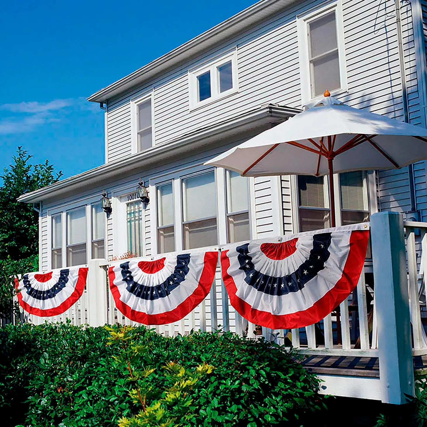 Bunting & Banners>Plow & Hearth Patriotic Bunting, Medium, Set of 2