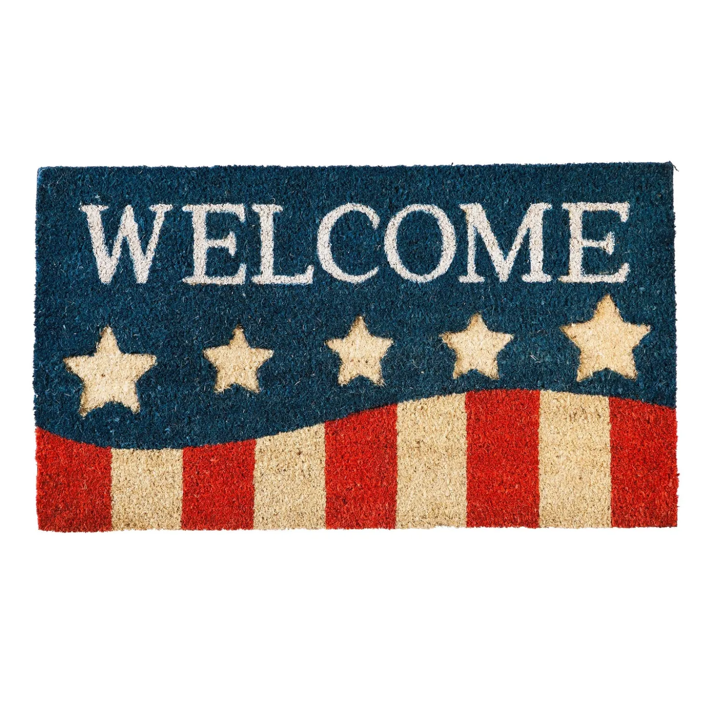 Coir Mats>Plow & Hearth Patriotic Stripes Coir Mat