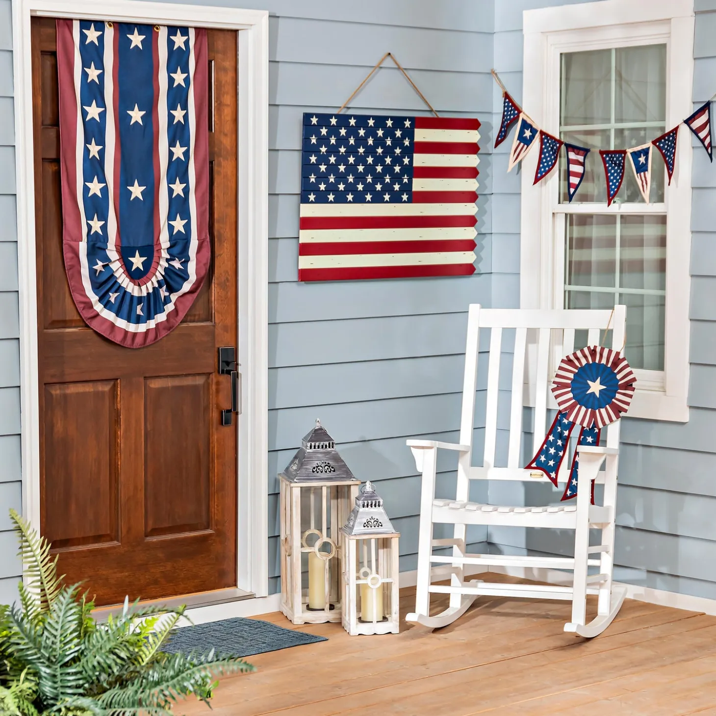 Bunting & Banners>Plow & Hearth Patriotic Vertical Bunting Banner