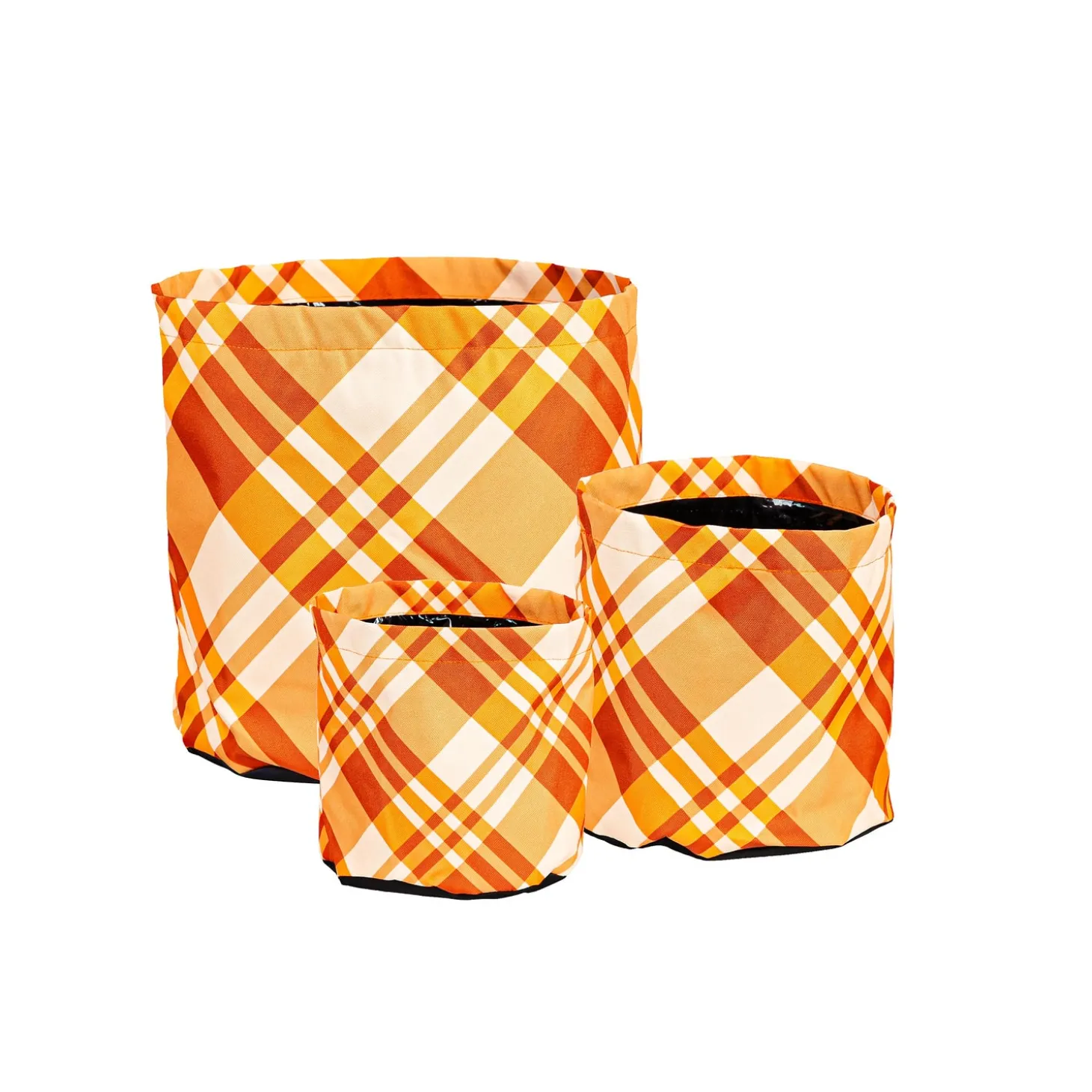 Planters & Plant Stands>Plow & Hearth Patterned Fabric Planters, Set of 3