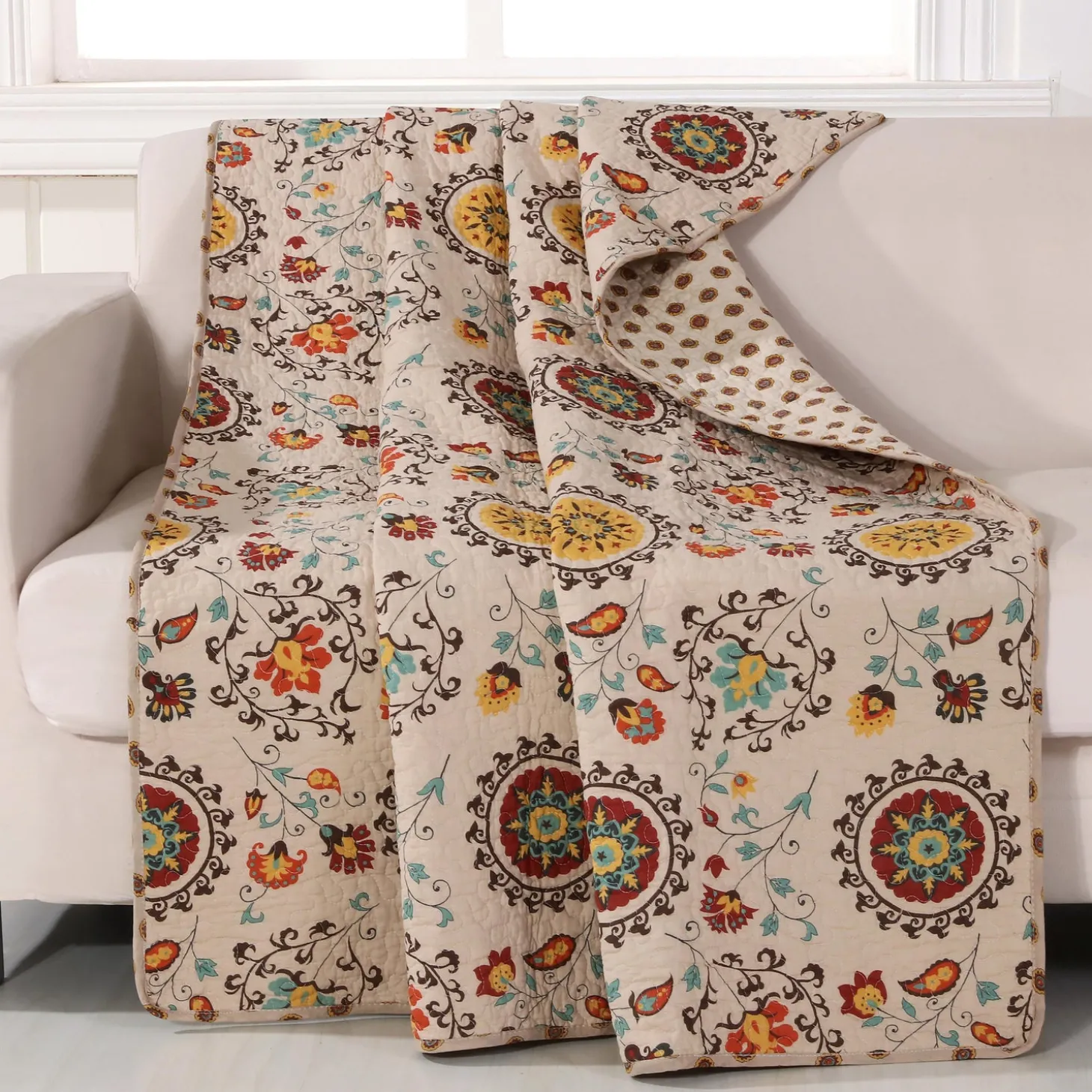 Quilts & Bedspreads | Throws & Blankets>Plow & Hearth Patterned Quilted Throw