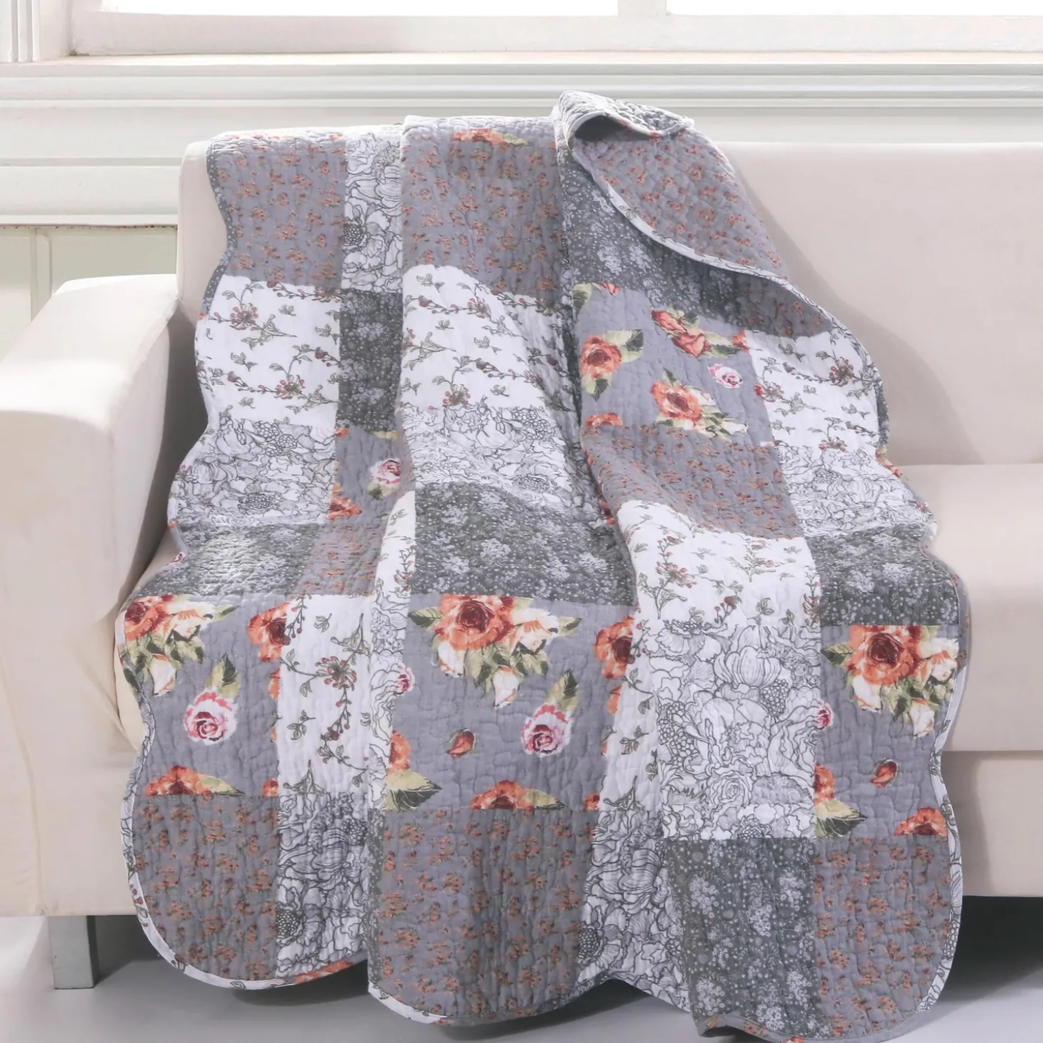 Quilts & Bedspreads | Throws & Blankets>Plow & Hearth Patterned Quilted Throw