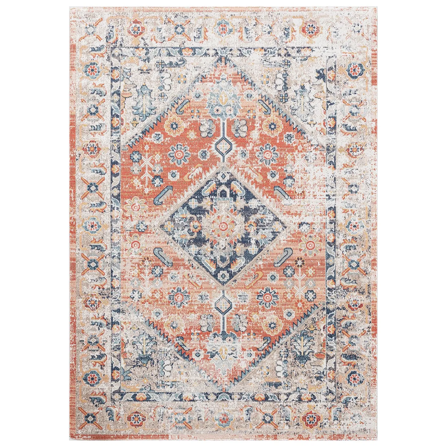 Area Rugs>Plow & Hearth Penelope Traditional Rug, 2' x 8' Runner Coral