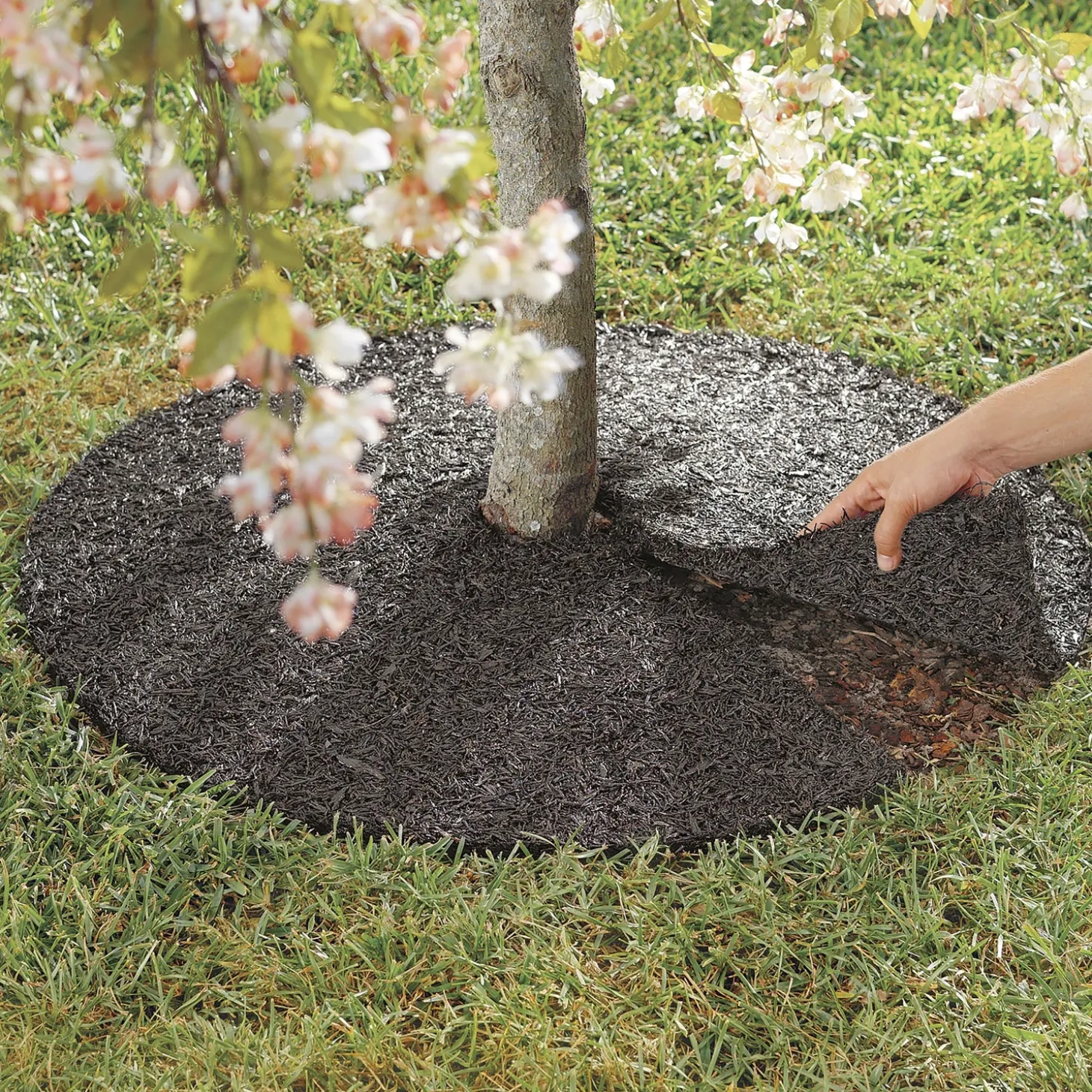 Garden Fencing & Edging | Garden Tools & Supplies>Plow & Hearth Permanent Mulch Recycled Rubber Tree Ring, 36" dia.