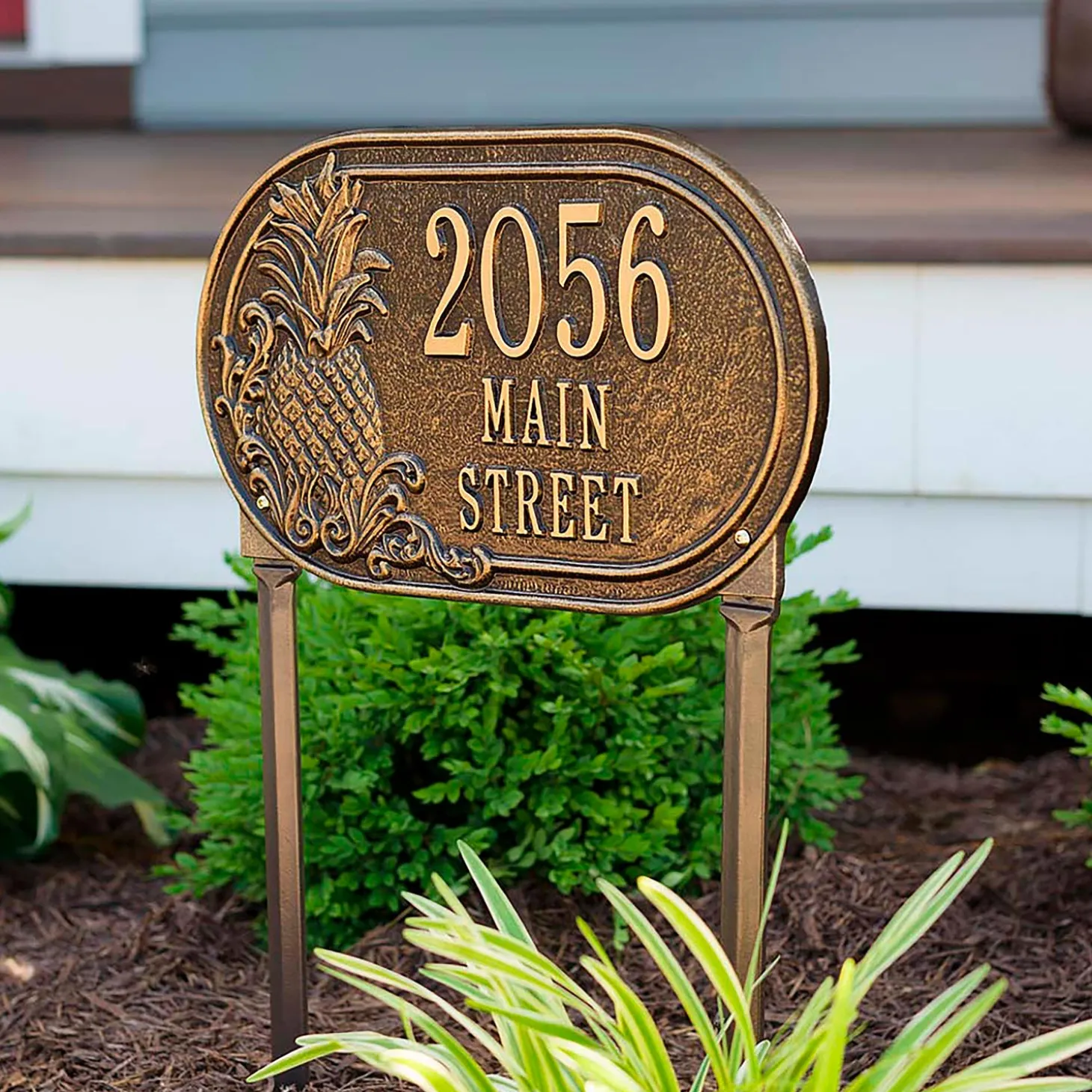 Garden Stakes | Address Signs & Wall Plaques>Plow & Hearth Personalized Pineapple Address Plaque Lawn Stake