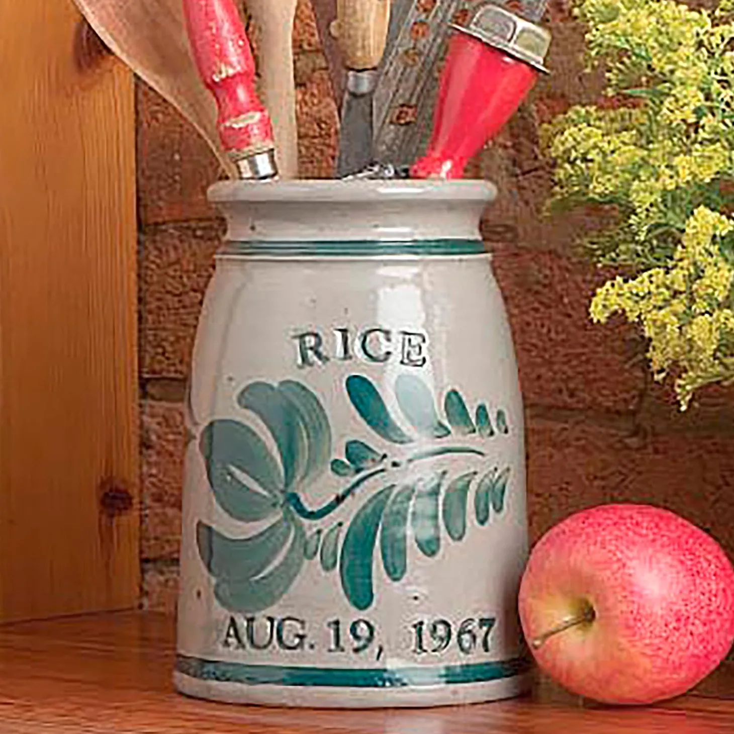 Decorative Accents | Planters & Vases>Plow & Hearth Personalized Stoneware Wedding Crock