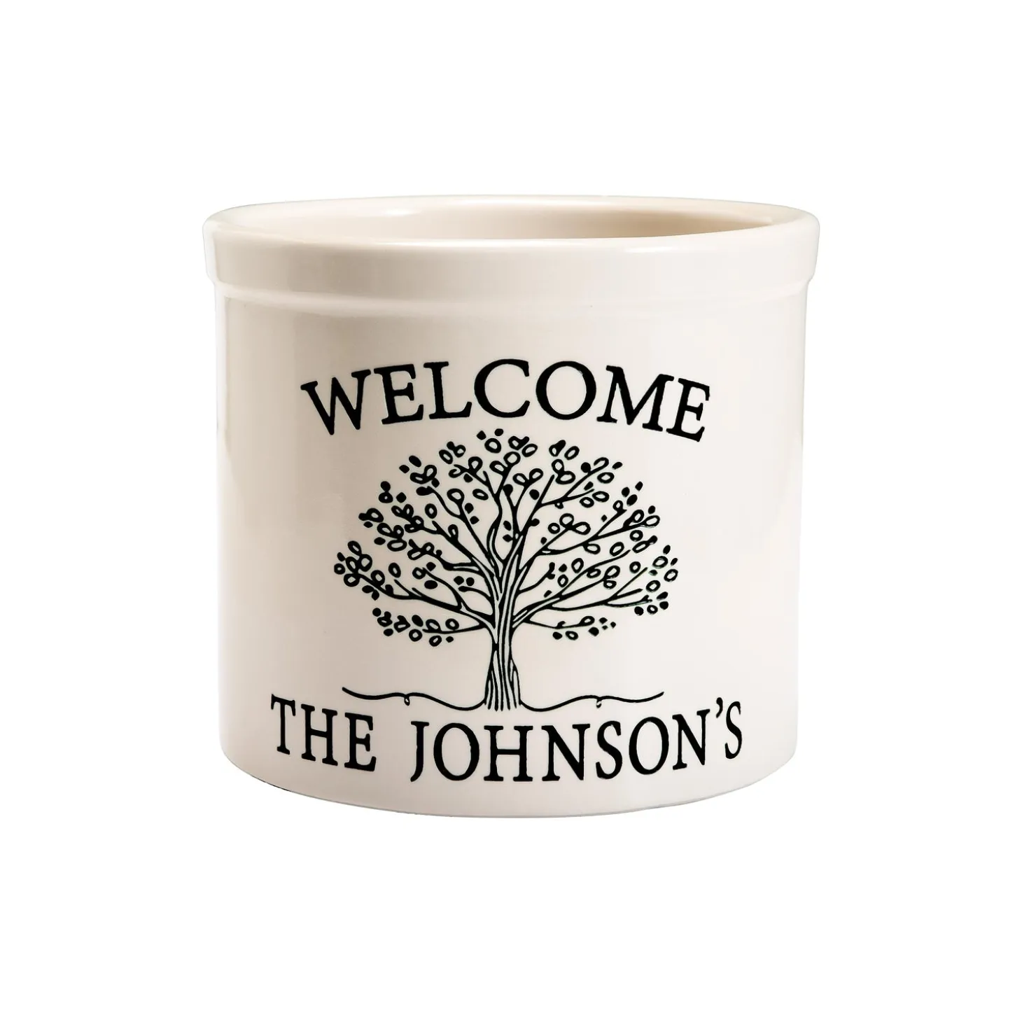 Planters & Plant Stands>Plow & Hearth Personalized Tree of Life Crock