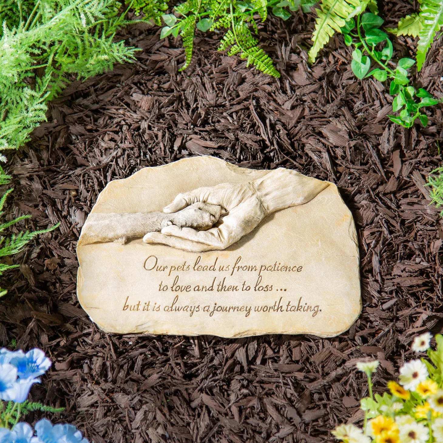 Memorial & Garden Plaques | Pet Products>Plow & Hearth Pet Devotion Garden Stone